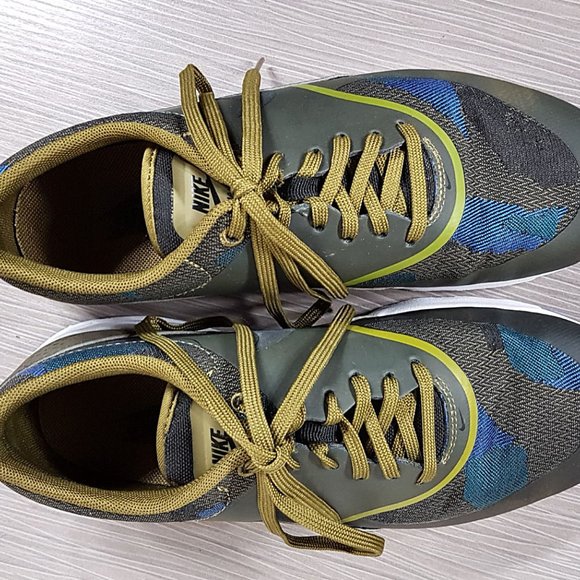 Nike Air Max Thea Sneaker Jaquard Olive/Dark Loden/Blue/Black, Womens Size 7 /38 - Picture 6 of 8